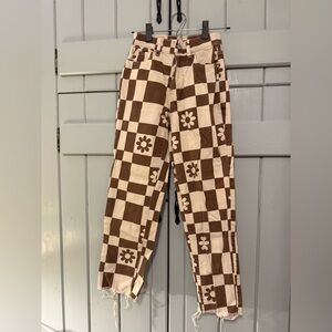 PAC Sun Brown and Cream Checkered Pants